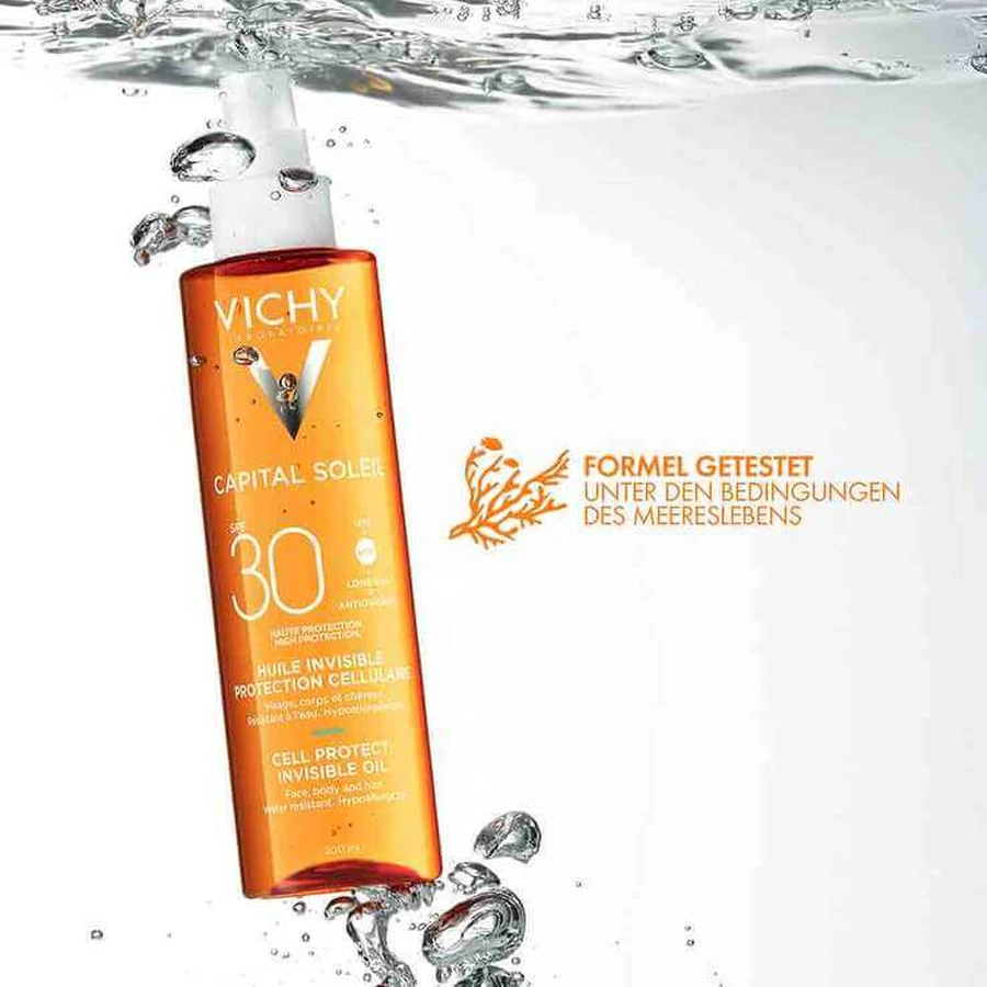 Vichy Capital Soleil Cell Protect Huile SPF 30, 2 x 200 ml d'huile
