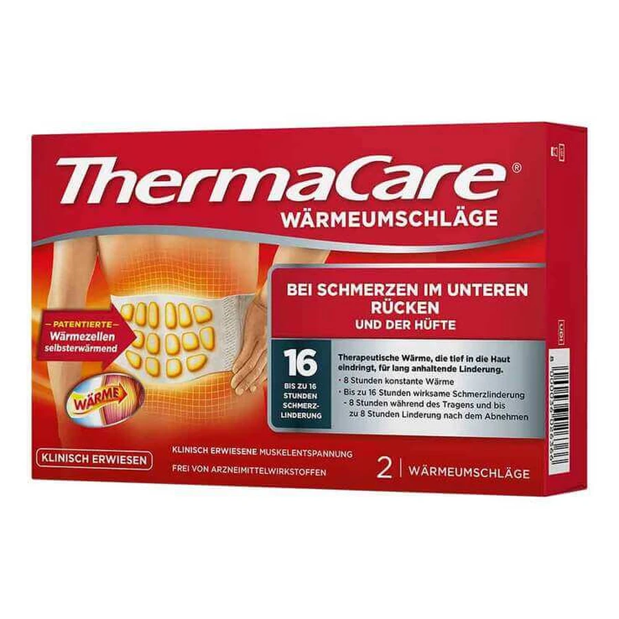 Thermacare Rückenumschläge S-XL zur Schmerzlinderung, 2x6 St