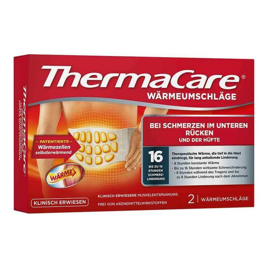 Thermacare Rückenumschläge S-XL zur Schmerzlinderung, 2x6 St