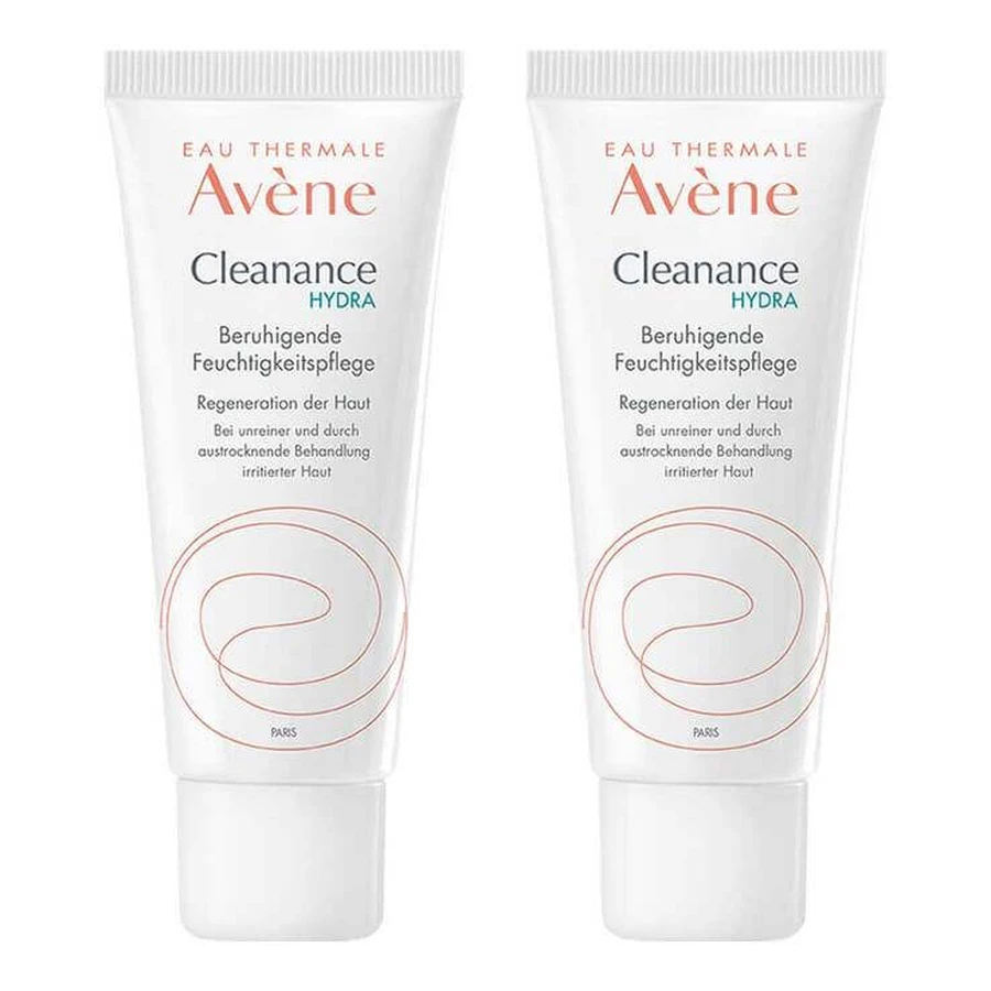 Avene Cleanance Hydra Soothing Moisturizer, 2x40 ml cream