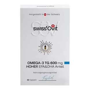 Swissovit Omega-3 TG 600 mg : gélules d'huile de poisson EPA + DHA, 30 gélules
