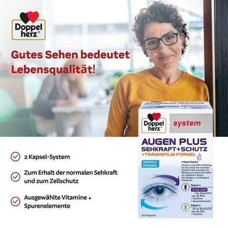 Doppelherz System Eyes Plus Vision + Protection, 3 boîtes de 120 gélules