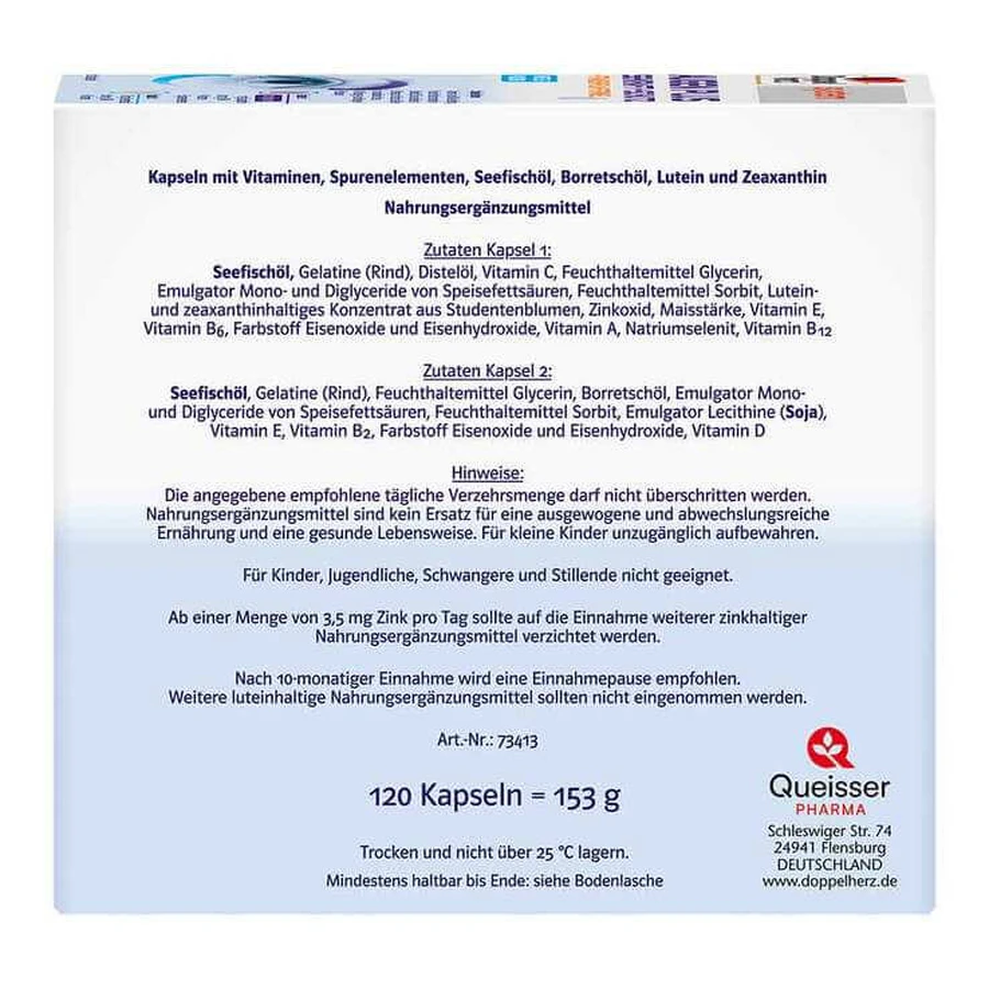 Doppelherz System Eyes Plus Vision + Protection, 3 boîtes de 120 gélules