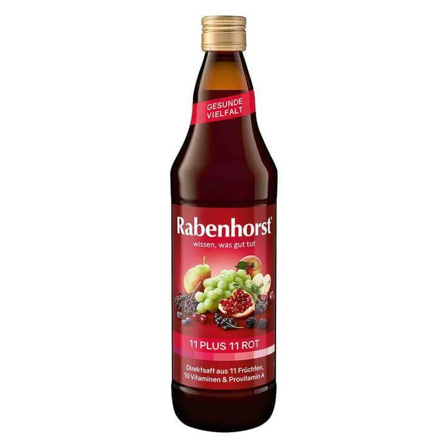 Rabenhorst 11 Plus 11 Suc multivitaminic cu fructe, roșu, 700 ml suc