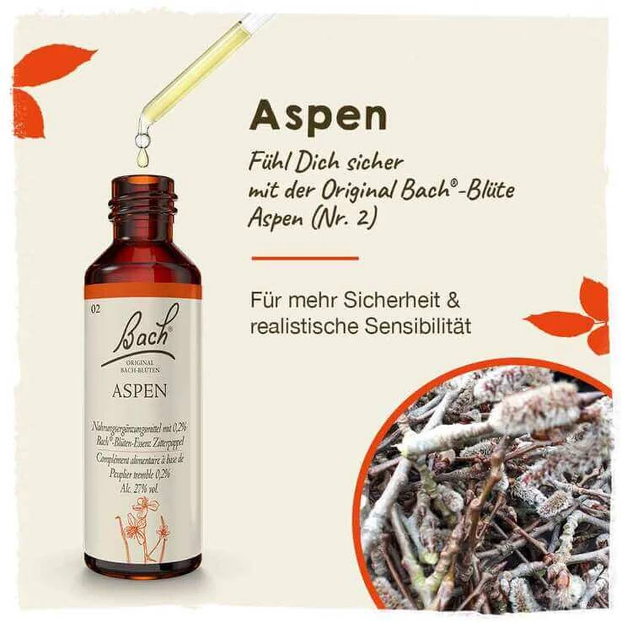 Bachbloesemremedies nr. 2 Aspen-druppels, 20 ml druppels