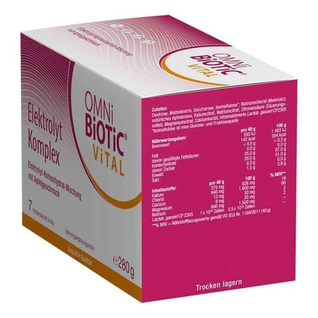 Omni Biotic Vital Electrolyte Complete Apple Powder, 40 g Powder