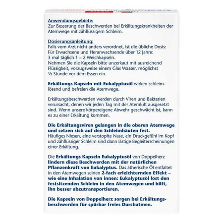 Doppelherz Erkältungskapseln Eukalyptusöl, 40 St Weichkapseln