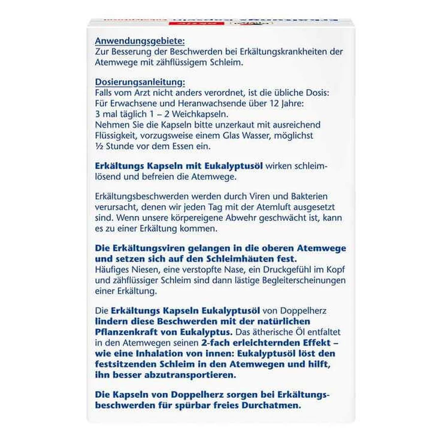 Doppelherz Erkältungskapseln Eukalyptusöl, 40 St Weichkapseln
