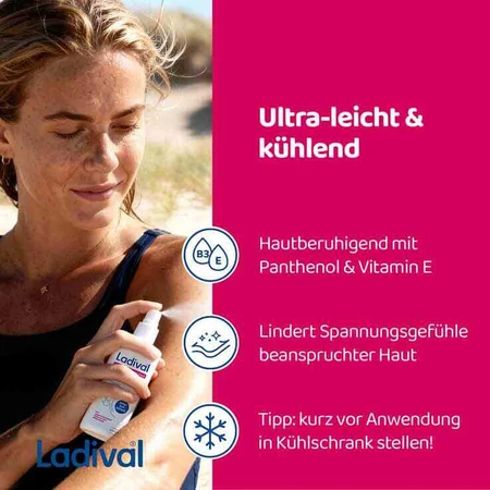 Ladival Spray para piel agudamente afectada por el sol SPF 50+, 2 envases de 150 ml con pulverizador