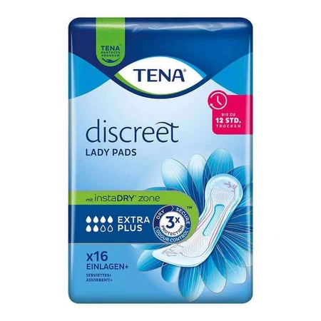 TENA® Discreet Lady Pads Extra Plus voor incontinentie, verpakking van 16 stuks