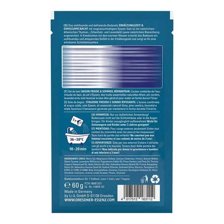 Sales de baño DE para la temporada de frío y una noche de descanso, 60 g