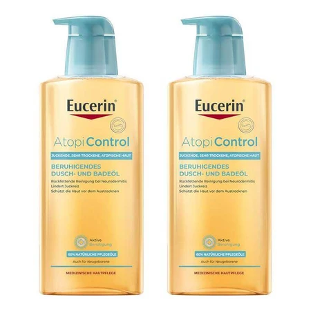 Aceite de ducha y baño Eucerin AtopiControl, 2 x 400 ml de gel de ducha