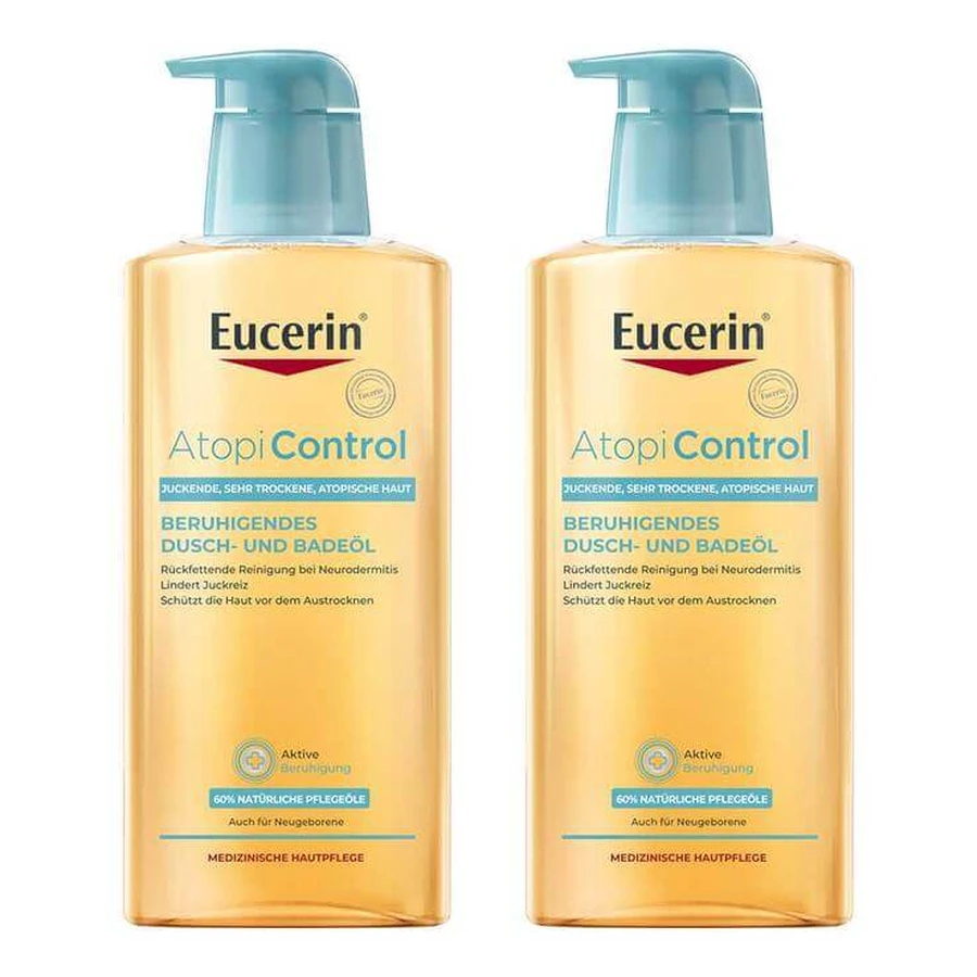 Aceite de ducha y baño Eucerin AtopiControl, 2 x 400 ml de gel de ducha