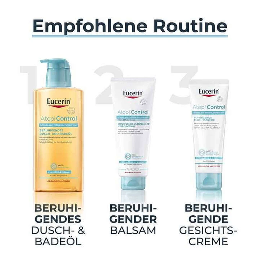 Aceite de ducha y baño Eucerin AtopiControl, 2 x 400 ml de gel de ducha