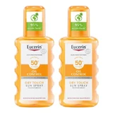 Eucerin Sun Oil Control Body Clear Spray SPF 50+, 2 envases de 200 ml con pulverizador