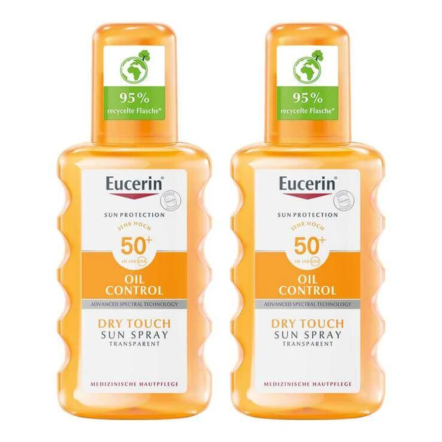 Eucerin Sun Oil Control Body Clear Spray SPF 50+, 2x200 ml spray