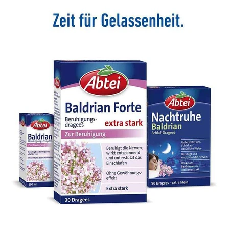 Abtei Baldrian Forte Beruhigungsdragees, 30 St Überzogene Tabletten