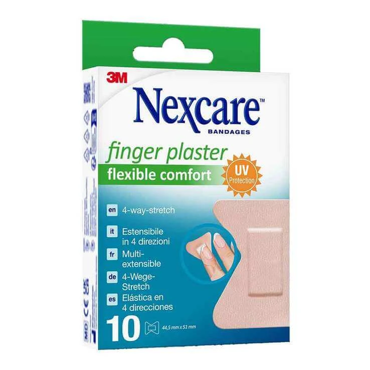 Nexcare Comfort Flexible Finger Bandages, 6 x 10 cm, 10 Bandages