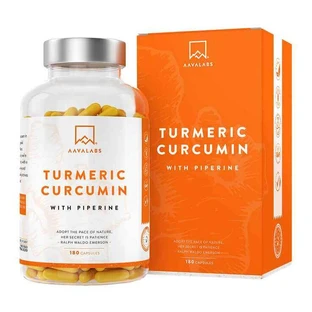 Cápsulas veganas de curcumina + piperina de Aavalabs, 180 cápsulas
