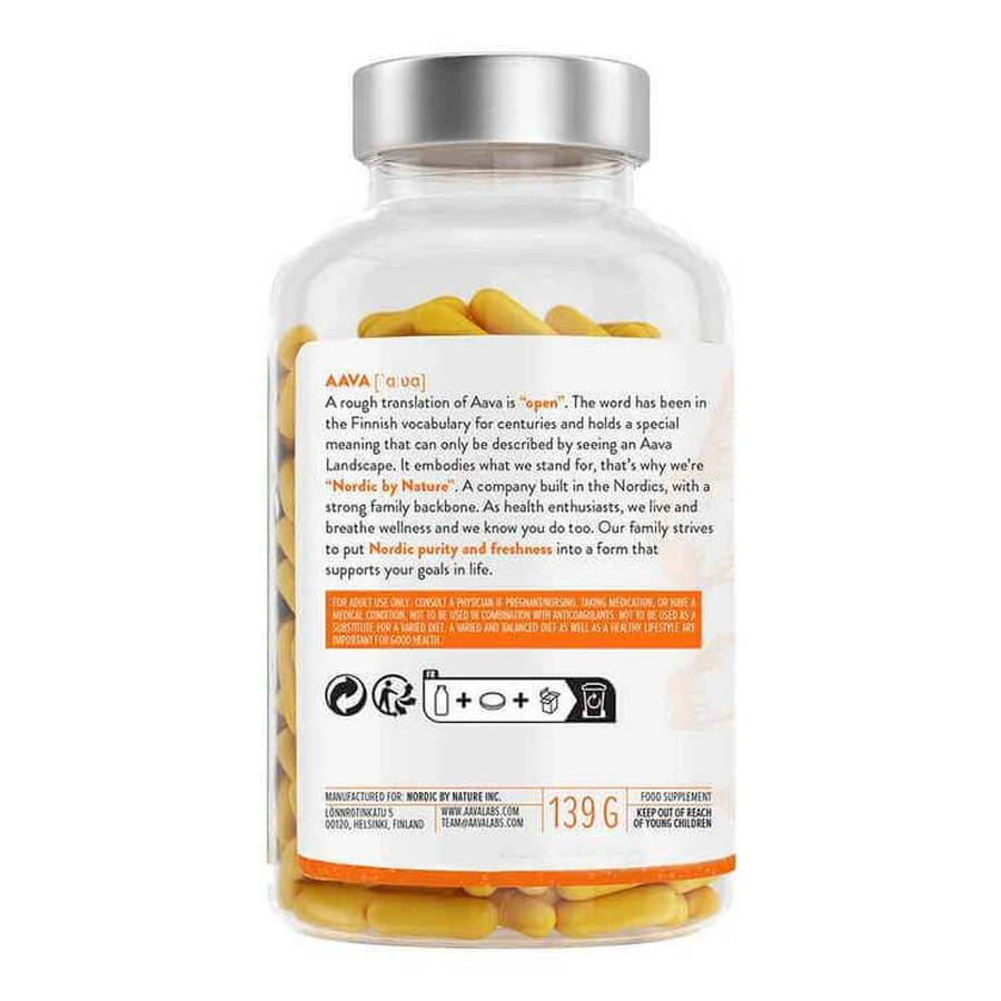 Cápsulas veganas de curcumina + piperina de Aavalabs, 180 cápsulas