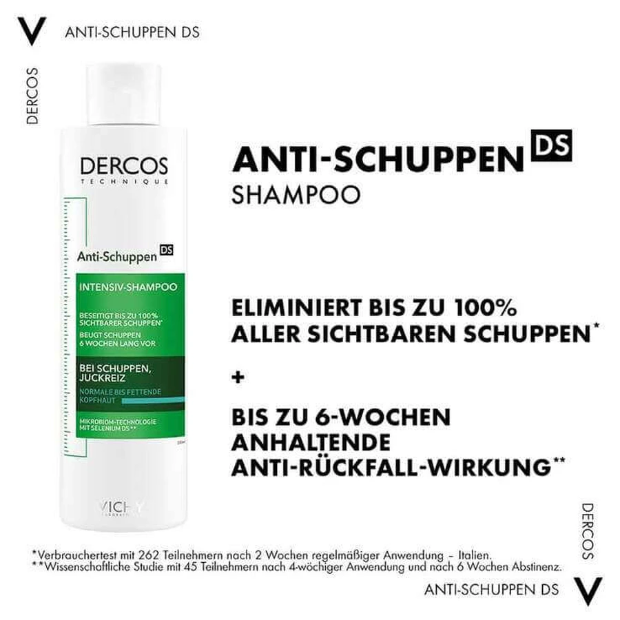 Champú anticaspa Vichy Dercos para cueros cabelludos grasos, 2 x 390 ml de champú