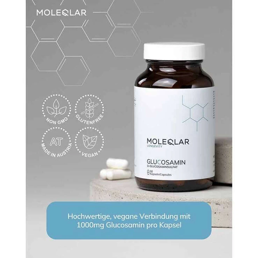 Moleqlar Glucosamine – Gélules de sulfate de D-glucosamine, 90 gélules