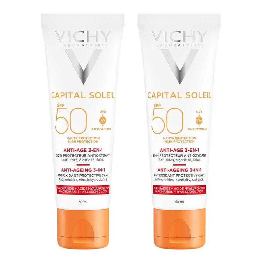 Vichy Ideal Soleil Anti-Age Crème SPF 50, 2x50 ml crème