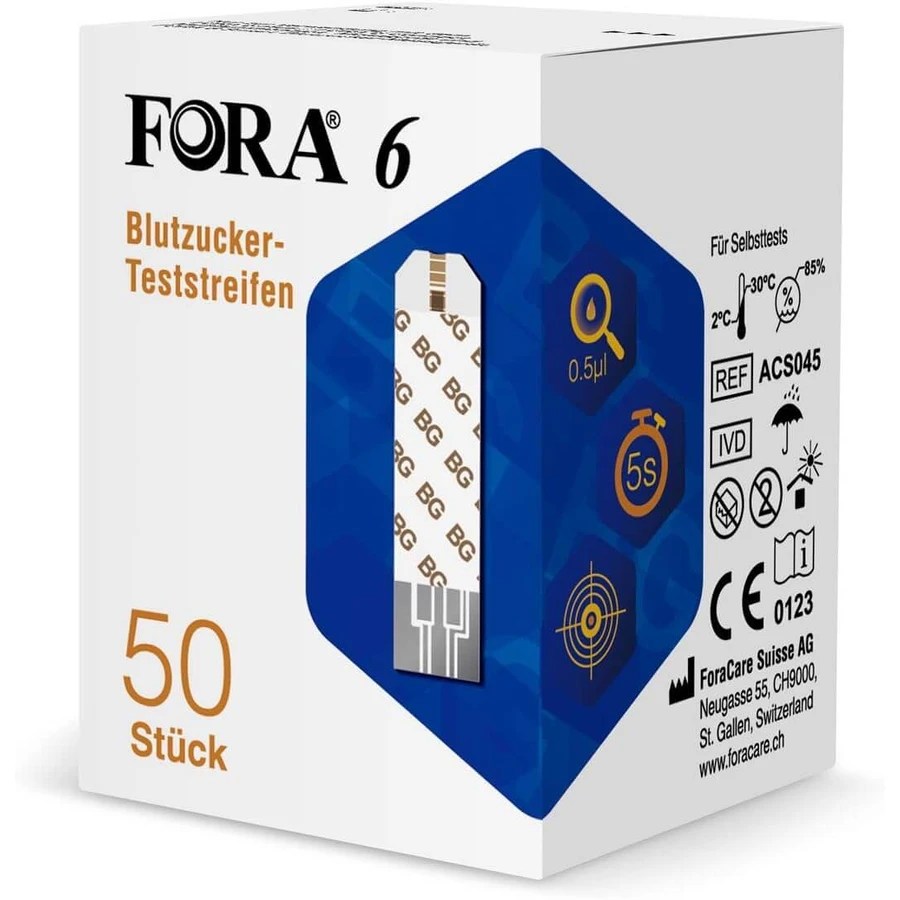 FORA bloedglucoseteststrips – 50 stuks