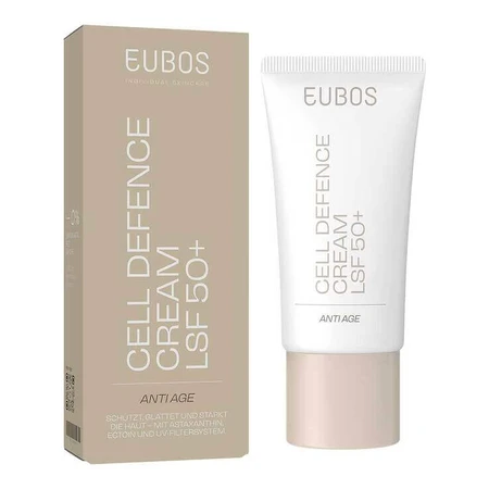 Crema antiedad Eubos Anti-Age Cell Defense con SPF 50+, 50 ml. Crema de día