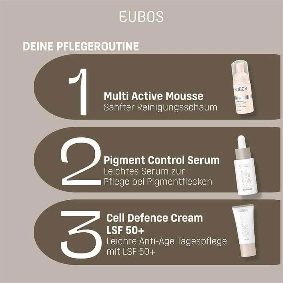 Crema antiedad Eubos Anti-Age Cell Defense con SPF 50+, 50 ml. Crema de día
