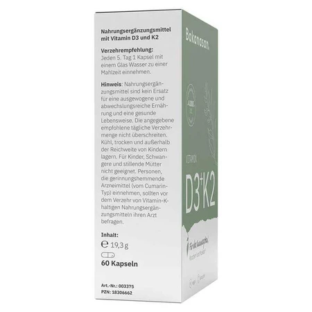 Bakanasan Vitamin D3 + K2 Capsules, 60 capsules