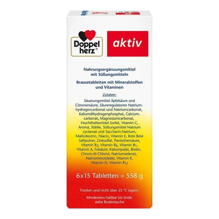 Doppelherz A-Z Multivitamine + Mineralen Bruistabletten, 6 x 15 bruistabletten