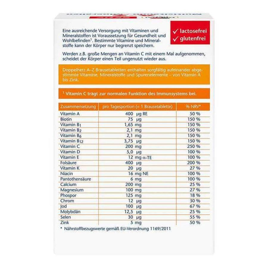 Doppelherz A-Z Multivitamine + Mineralen Bruistabletten, 6 x 15 bruistabletten