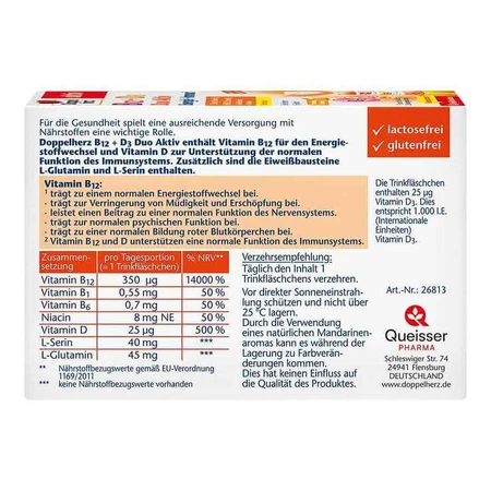Doppelherz B12 + D3 Duo Active Drink-ampullen, 8 drinkampullen