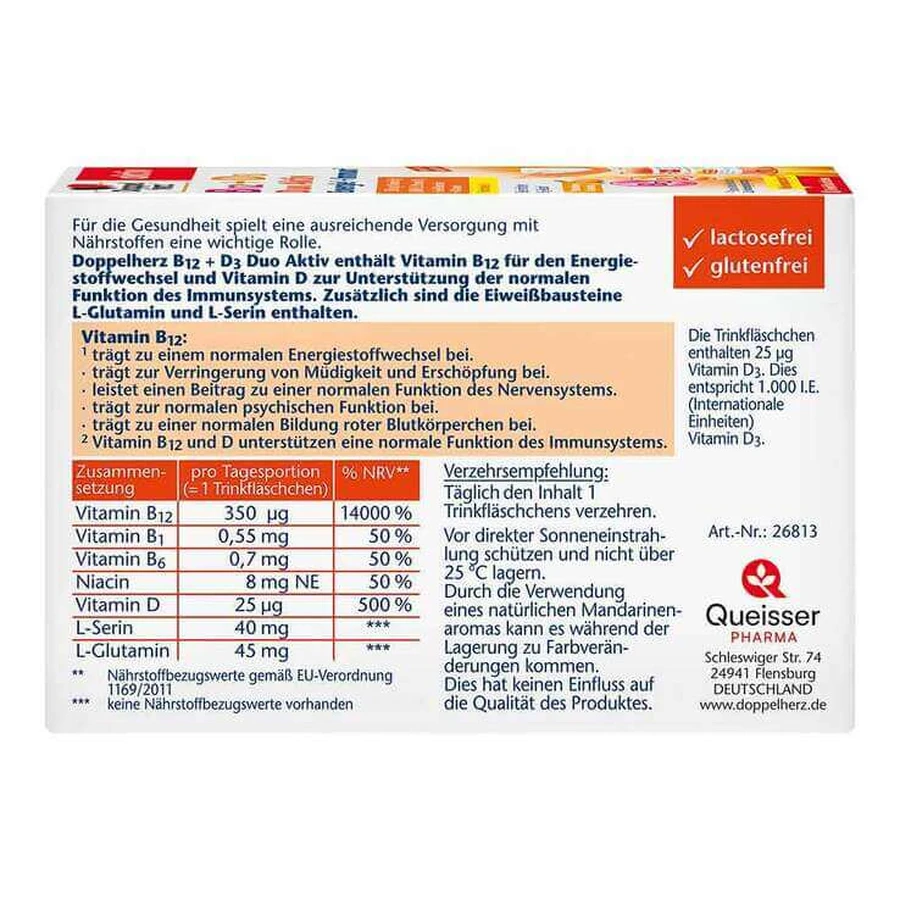 Doppelherz B12 + D3 Duo Active Drink-ampullen, 8 drinkampullen