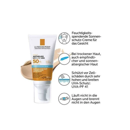 La Roche-Posay Anthelios Tinted Moisturizing Cream SPF 50+, 2 x 50 ml cream