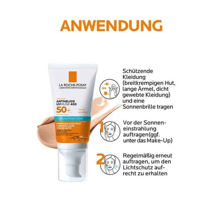 La Roche-Posay Anthelios Tinted Moisturizing Cream SPF 50+, 2 x 50 ml cream