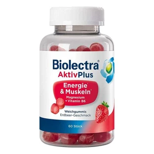 Biolectra Aktivplus Energy & Muscles Aardbeiengummies, 60 kauwbare gummies