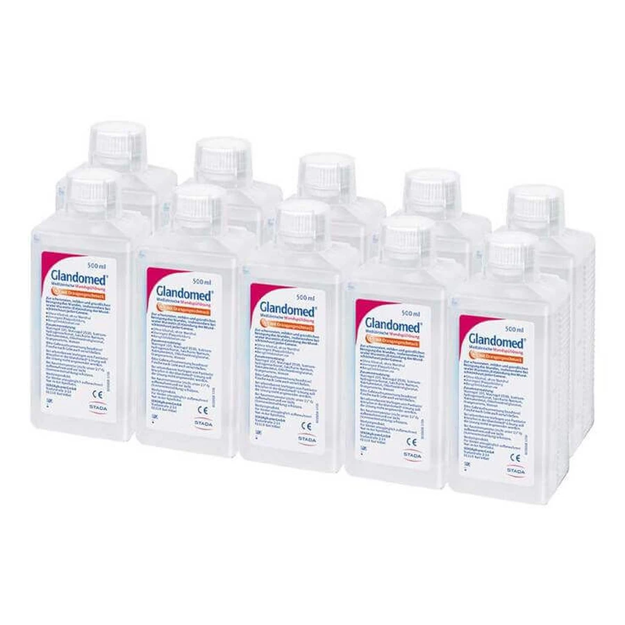 Solución de enjuague Glandomed®, 10 envases de 500 ml de solución de enjuague