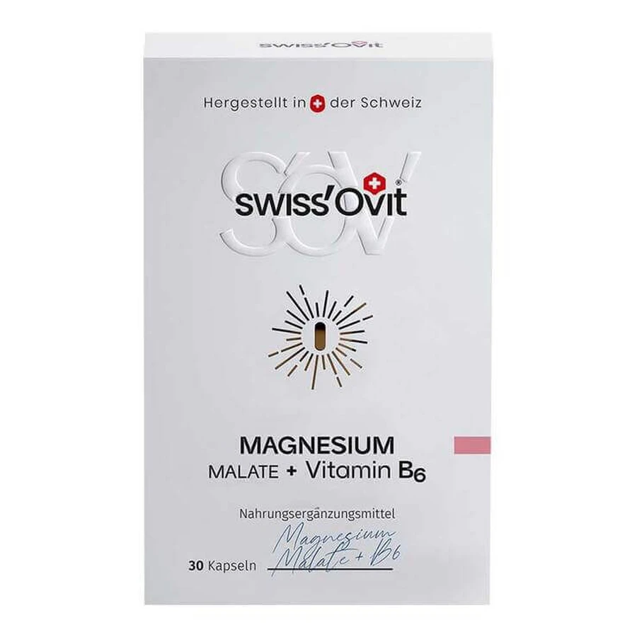 Swissovit Magnesiummalaat + Vitamine B6-capsules, 30 capsules