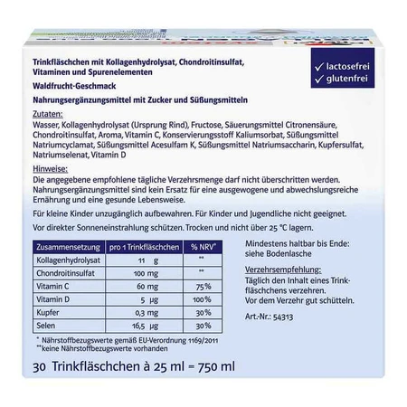 Doppelherz System Collagen 11000 Plus, ampoules, 3 boîtes de 30 ampoules (25 ml chacune)