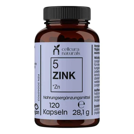 Cellcura Naturals Zinc 25 mg, gélules végétaliennes à forte dose, 120 gélules