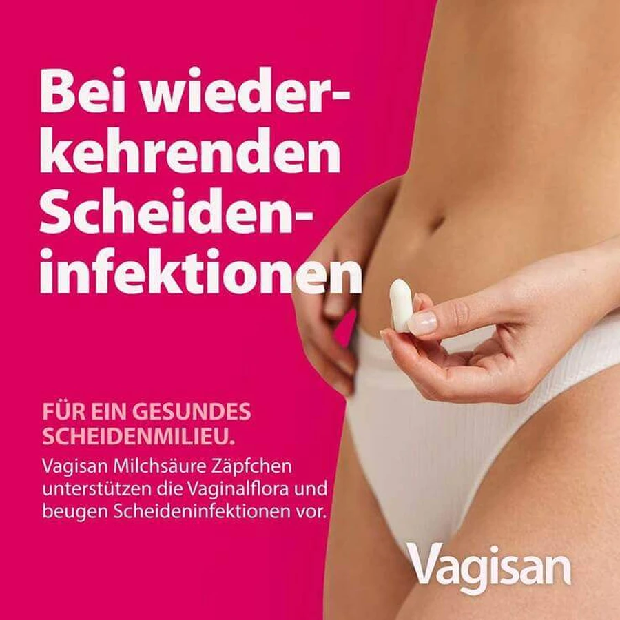 Supositorios vaginales de ácido láctico Vagisan, 7 supositorios vaginales