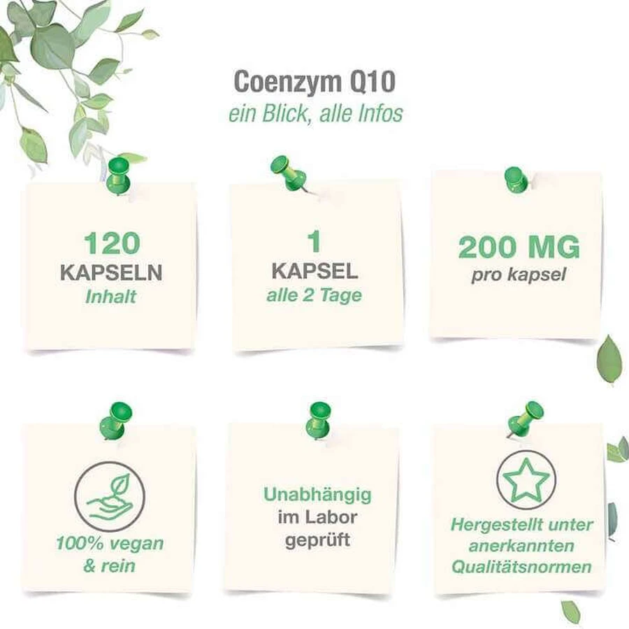 Co-enzym Q10 Ubiquinon-complex 200 mg veganistische capsules, 120 capsules