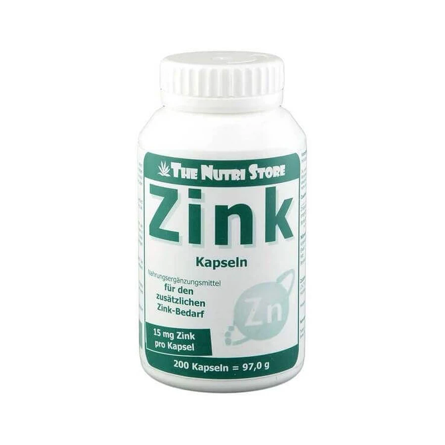 Cápsulas de zinc de 15 mg, 200 cápsulas