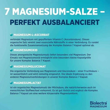 Biolectra Magnesium Komplex Balance 7 Kapseln, 120 St Kapseln