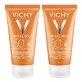 Vichy Capital Soleil huidverbeterende zonnebrandcrème SPF 50+ voor het gezicht, 2 x 50 ml crème