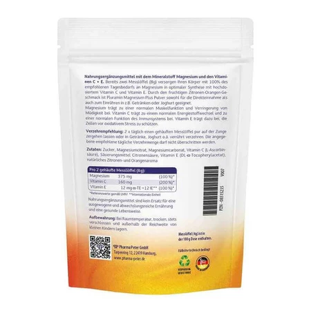 Pluramin Magnesium Plus en polvo, 180 g de polvo