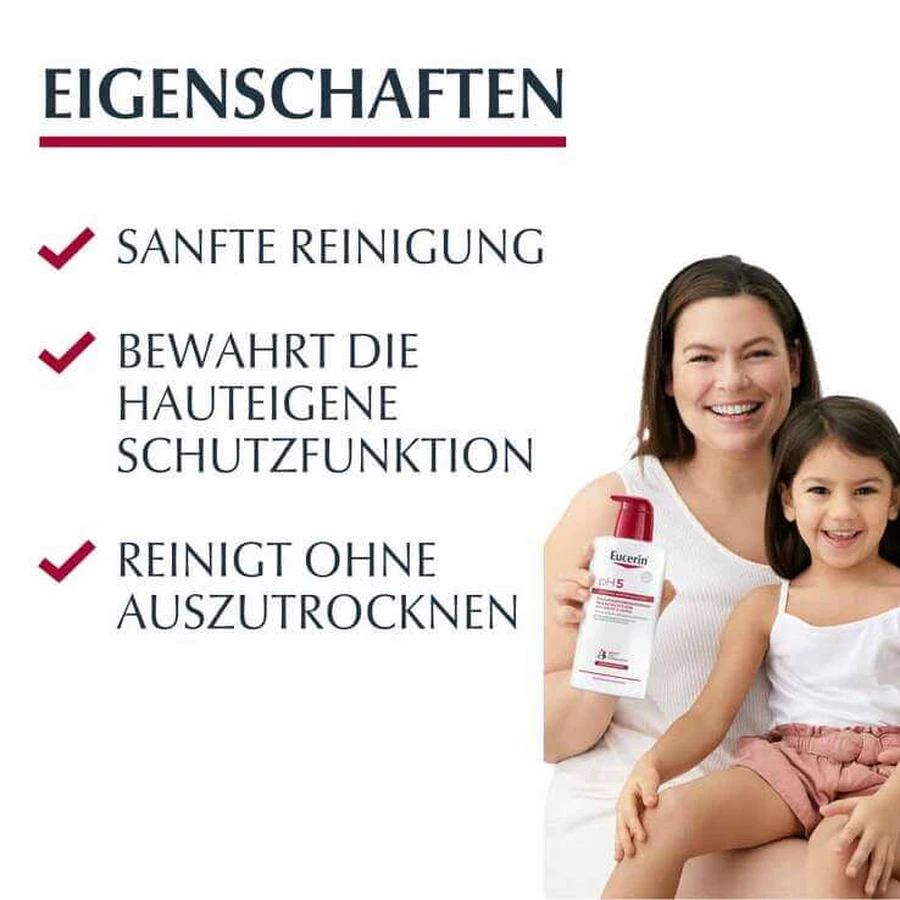 Eucerin pH5 Reinigingslotion voor de gevoelige huid, 2x750 ml douchegel
