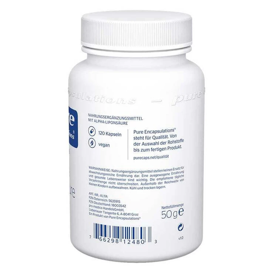 Pure Encapsulations Alpha-Lipoic Acid 100 mg Capsules, 120 Capsules